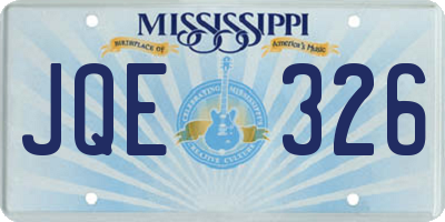 MS license plate JQE326