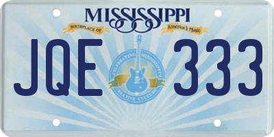 MS license plate JQE333