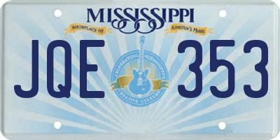 MS license plate JQE353