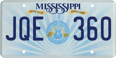 MS license plate JQE360