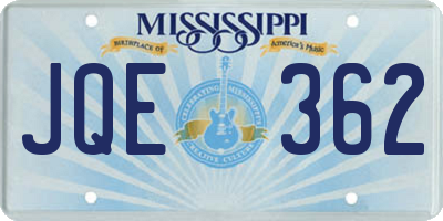 MS license plate JQE362