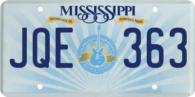 MS license plate JQE363