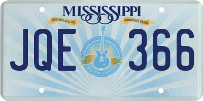 MS license plate JQE366
