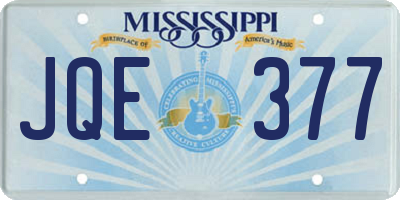 MS license plate JQE377