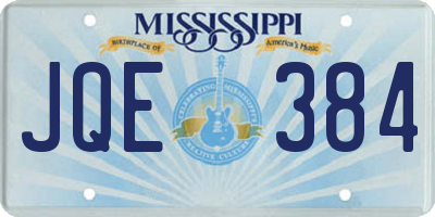 MS license plate JQE384