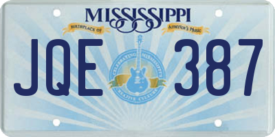 MS license plate JQE387