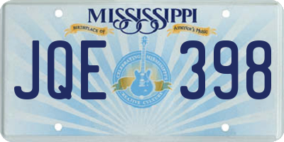 MS license plate JQE398