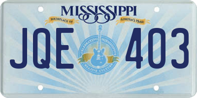 MS license plate JQE403