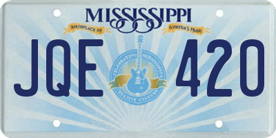 MS license plate JQE420