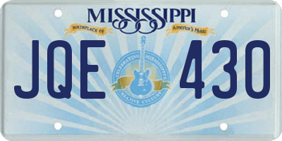 MS license plate JQE430