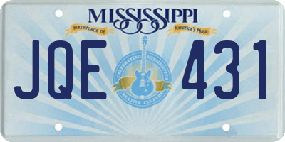 MS license plate JQE431