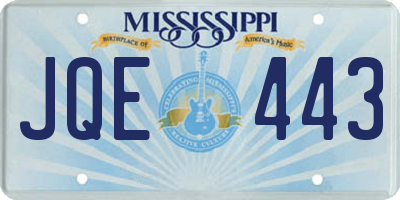 MS license plate JQE443