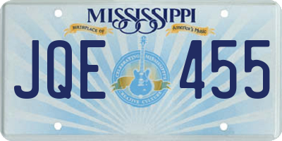 MS license plate JQE455