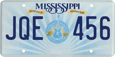MS license plate JQE456