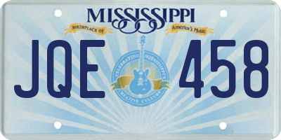MS license plate JQE458