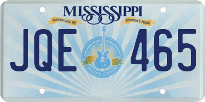 MS license plate JQE465