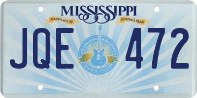 MS license plate JQE472