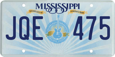 MS license plate JQE475