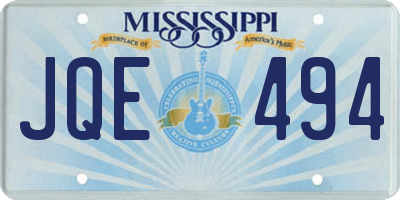 MS license plate JQE494
