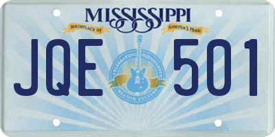 MS license plate JQE501