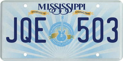 MS license plate JQE503