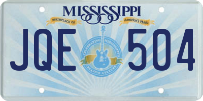 MS license plate JQE504