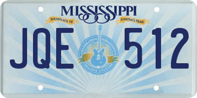 MS license plate JQE512