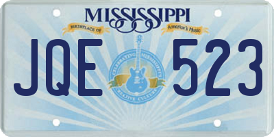 MS license plate JQE523