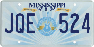 MS license plate JQE524