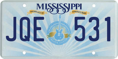 MS license plate JQE531