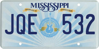 MS license plate JQE532