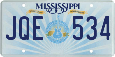 MS license plate JQE534