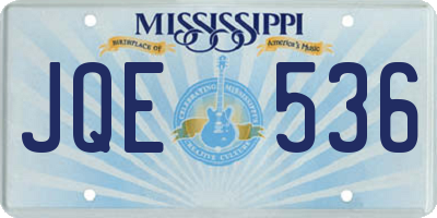 MS license plate JQE536