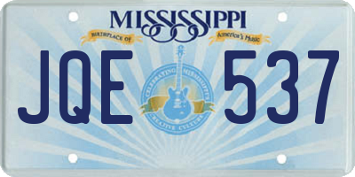 MS license plate JQE537
