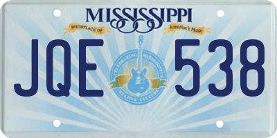 MS license plate JQE538