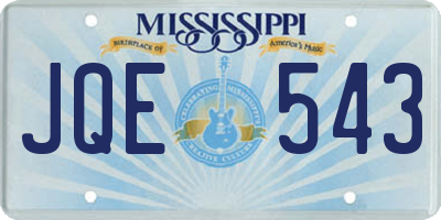 MS license plate JQE543