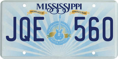 MS license plate JQE560