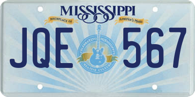 MS license plate JQE567