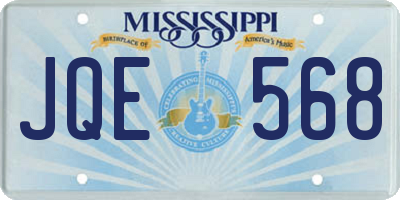 MS license plate JQE568