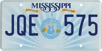 MS license plate JQE575