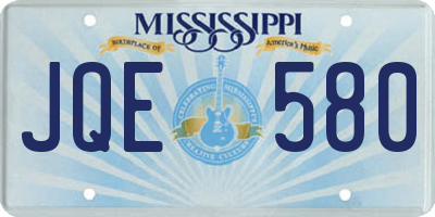 MS license plate JQE580