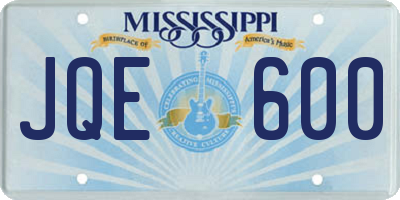 MS license plate JQE600
