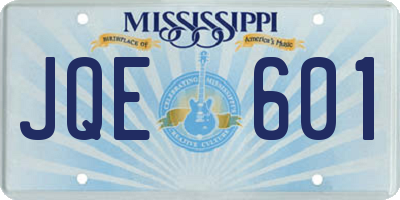 MS license plate JQE601