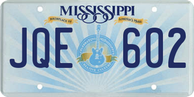MS license plate JQE602