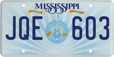 MS license plate JQE603