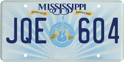 MS license plate JQE604