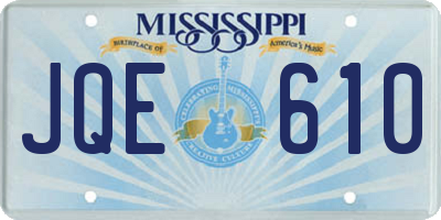 MS license plate JQE610