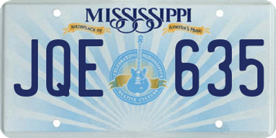 MS license plate JQE635