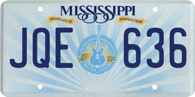 MS license plate JQE636