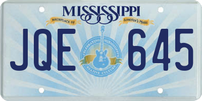 MS license plate JQE645